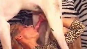 Blonde fucks a dog in one of the craziest scenes ever