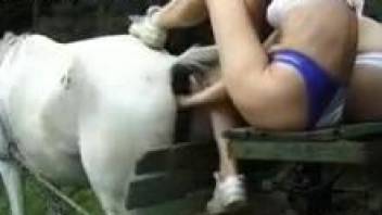 Beautiful white animal in crazy hot bestiality XXX