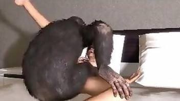 3D beastiality with an ape that fucks