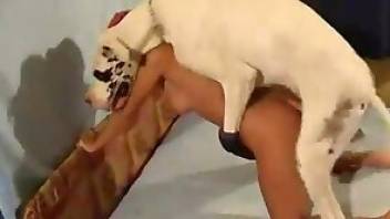 Incredible dog fucking with a blondie